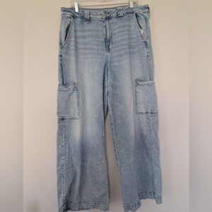 American Eagle Super High-rise Baggy Wide Leg Jeans Sz 16r